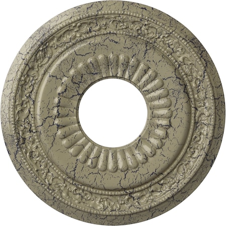 Ekena Millwork Lauren Medallion (Canopies up to 6 1/4"), 20 5/8"OD x 6 1/4"ID x 1 3/8"P, Castle Stone Crackle CM20LNCSC